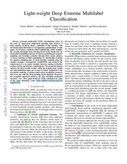 Light-weight Deep Extreme Multilabel Classification