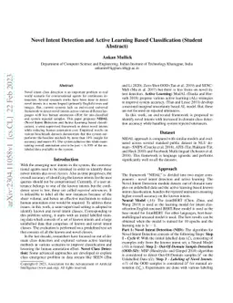Novel Intent Detection and Active Learning Based Classification (Student
  Abstract)