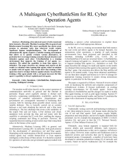 A Multiagent CyberBattleSim for RL Cyber Operation Agents