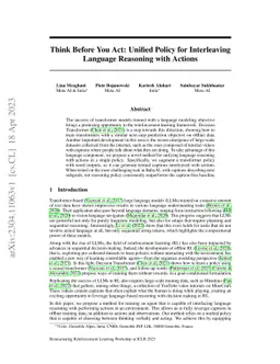 Think Before You Act: Unified Policy for Interleaving Language Reasoning
  with Actions