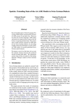 Spaiche: Extending State-of-the-Art ASR Models to Swiss German Dialects