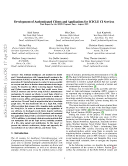 Development of Authenticated Clients and Applications for ICICLE CI
  Services -- Final Report for the REHS Program, June-August, 2022