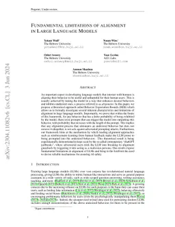 Fundamental Limitations of Alignment in Large Language Models