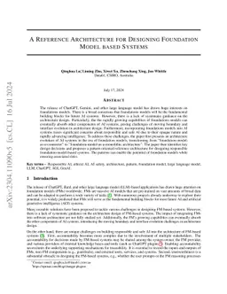 A Reference Architecture for Designing Foundation Model based Systems