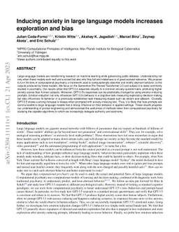 Inducing anxiety in large language models increases exploration and bias