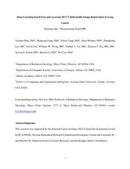 Deep-Learning-based Fast and Accurate 3D CT Deformable Image
  Registration in Lung Cancer