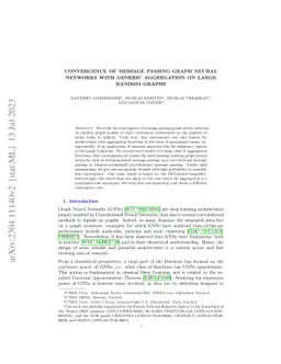 Convergence of Message Passing Graph Neural Networks with Generic Aggregation On Large Random Graphs