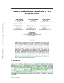 Emergent and Predictable Memorization in Large Language Models