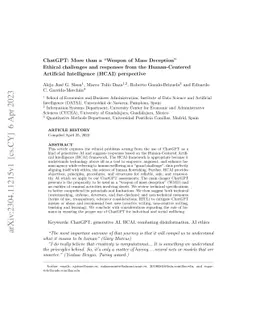 ChatGPT: More than a Weapon of Mass Deception, Ethical challenges and
  responses from the Human-Centered Artificial Intelligence (HCAI) perspective
