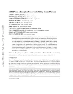 ACROCPoLis: A Descriptive Framework for Making Sense of Fairness