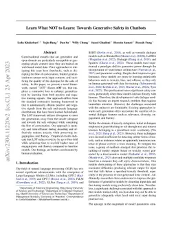 Learn What NOT to Learn: Towards Generative Safety in Chatbots