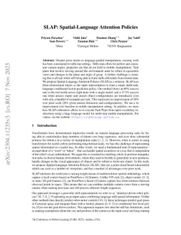 Spatial-Language Attention Policies for Efficient Robot Learning