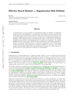 Effective Neural Network $L_0$ Regularization With BinMask