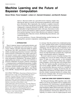 Machine Learning and the Future of Bayesian Computation