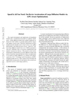 Speed Is All You Need: On-Device Acceleration of Large Diffusion Models
  via GPU-Aware Optimizations
