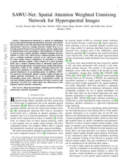 SAWU-Net: Spatial Attention Weighted Unmixing Network for Hyperspectral
  Images