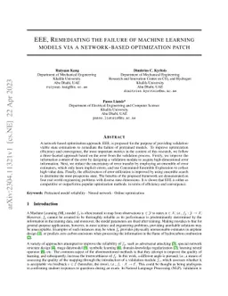 EEE, Remediating the failure of machine learning models via a
  network-based optimization patch