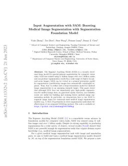 Input Augmentation with SAM: Boosting Medical Image Segmentation with
  Segmentation Foundation Model