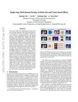 Single-stage Multi-human Parsing via Point Sets and Center-based Offsets