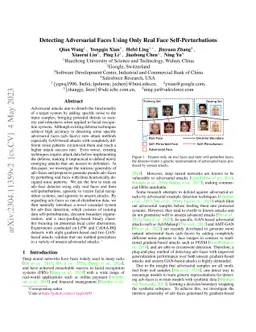 Detecting Adversarial Faces Using Only Real Face Self-Perturbations