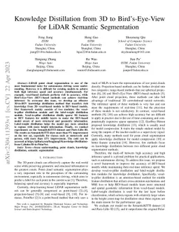Knowledge Distillation from 3D to Bird's-Eye-View for LiDAR Semantic
  Segmentation
