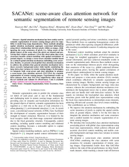 SACANet: scene-aware class attention network for semantic segmentation
  of remote sensing images