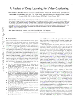 A Review of Deep Learning for Video Captioning