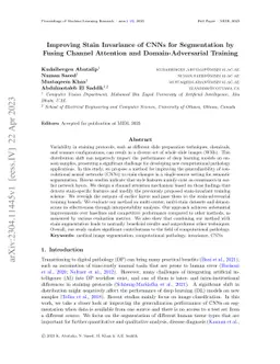 Improving Stain Invariance of CNNs for Segmentation by Fusing Channel
  Attention and Domain-Adversarial Training