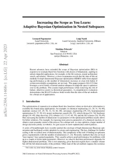 Increasing the Scope as You Learn: Adaptive Bayesian Optimization in
  Nested Subspaces
