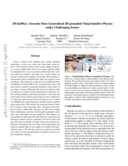3D-IntPhys: Towards More Generalized 3D-grounded Visual Intuitive
  Physics under Challenging Scenes