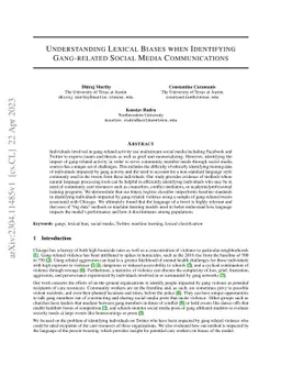 Understanding Lexical Biases when Identifying Gang-related Social Media
  Communications