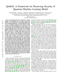 QuMoS: A Framework for Preserving Security of Quantum Machine Learning
  Model
