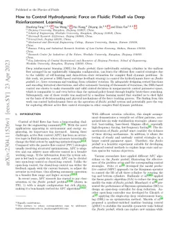 How to Control Hydrodynamic Force on Fluidic Pinball via Deep
  Reinforcement Learning