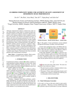 An Order-Complexity Model for Aesthetic Quality Assessment of Homophony
  Music Performance