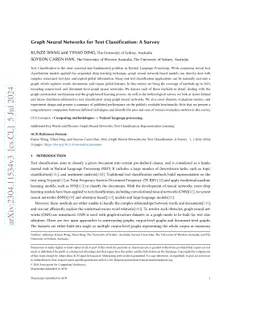 Graph Neural Networks for Text Classification: A Survey