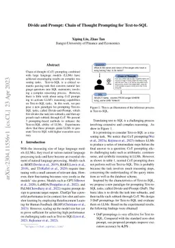 Divide and Prompt: Chain of Thought Prompting for Text-to-SQL