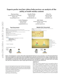 Experts prefer text but videos help novices: an analysis of the utility
  of multi-media content