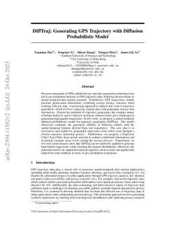 DiffTraj: Generating GPS Trajectory with Diffusion Probabilistic Model