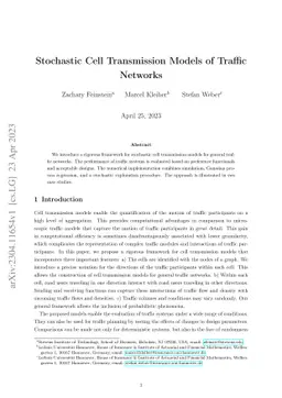 Stochastic Cell Transmission Models of Traffic Networks