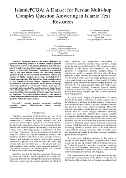 IslamicPCQA: A Dataset for Persian Multi-hop Complex Question Answering
  in Islamic Text Resources