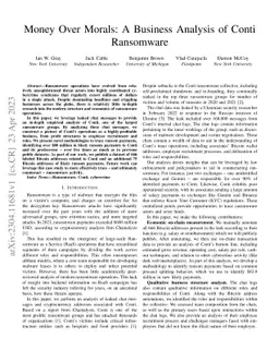 Money Over Morals: A Business Analysis of Conti Ransomware