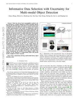 Informative Data Selection with Uncertainty for Multi-modal Object
  Detection