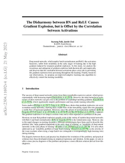 The Disharmony between BN and ReLU Causes Gradient Explosion, but is
  Offset by the Correlation between Activations