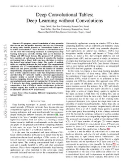 Deep Convolutional Tables: Deep Learning without Convolutions