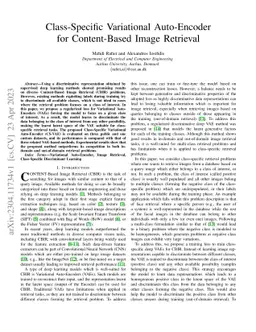 Class-Specific Variational Auto-Encoder for Content-Based Image
  Retrieval