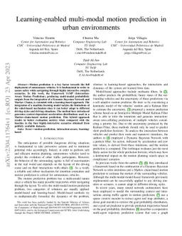 Learning-enabled multi-modal motion prediction in urban environments