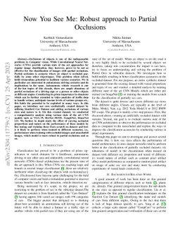 Now You See Me: Robust approach to Partial Occlusions