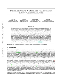 PARAGRAPH2GRAPH: A GNN-based framework for layout paragraph analysis