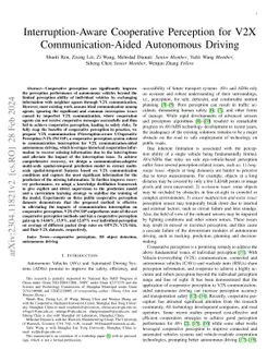 Interruption-Aware Cooperative Perception for V2X Communication-Aided
  Autonomous Driving