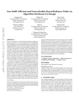 Gen-NeRF: Efficient and Generalizable Neural Radiance Fields via Algorithm-Hardware Co-Design